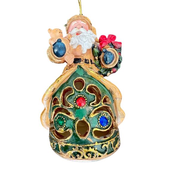 Vintage Santa Blue, Burgundy Christmas Tree Ornament - Picture 5 of 8